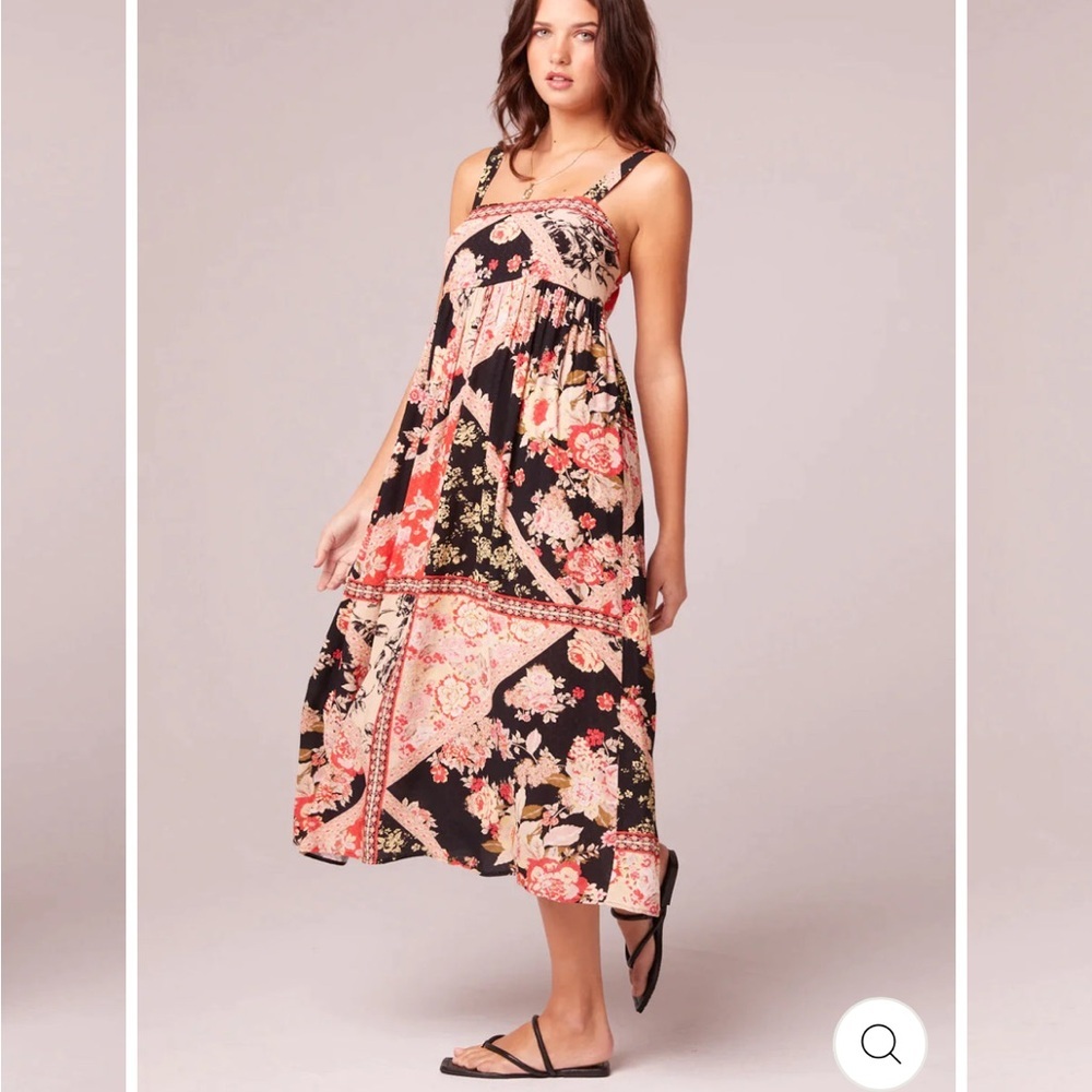 NWOT Band of Gypsies Collective Anthem of the Sun Dress Black Spiced Coral Sz M - Picture 7 of 7